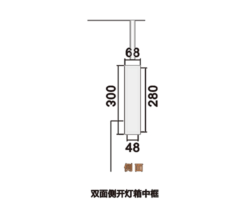 双面侧开灯箱中框